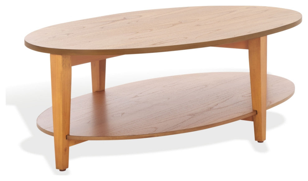 Safavieh Couture Leonardi Oval Wood Coffee Table, Natural