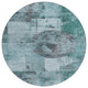 Machine Washable Indoor/Outdoor Chantille ACN1905 Teal 8' x 8' Round Rug