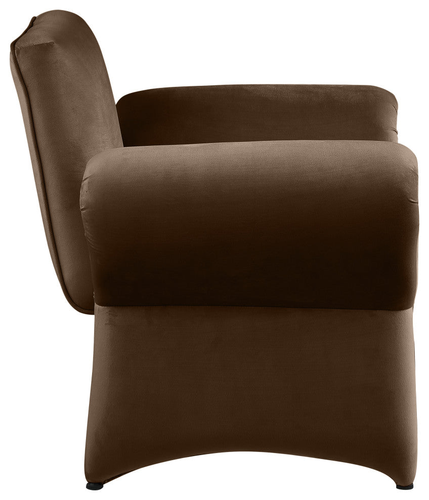 Fleurette Velvet Accent Chair, Brown