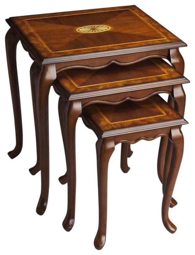 Olive Ash Burl Nesting Tables, 2-Piece Set