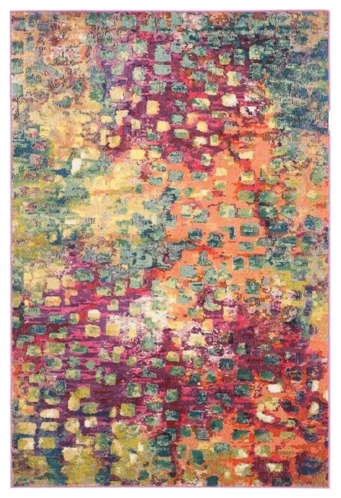 Safavieh Monaco Mnc225D Pink, Multi Area Rug, 9'x12'
