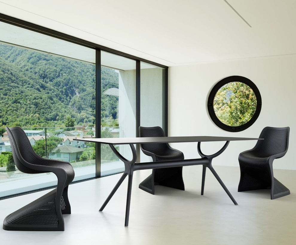 Compamia Air Rectangle Dining Table, 71", Black