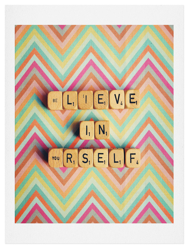 Deny Designs Happee Monkee Believe In Yourself Art Print