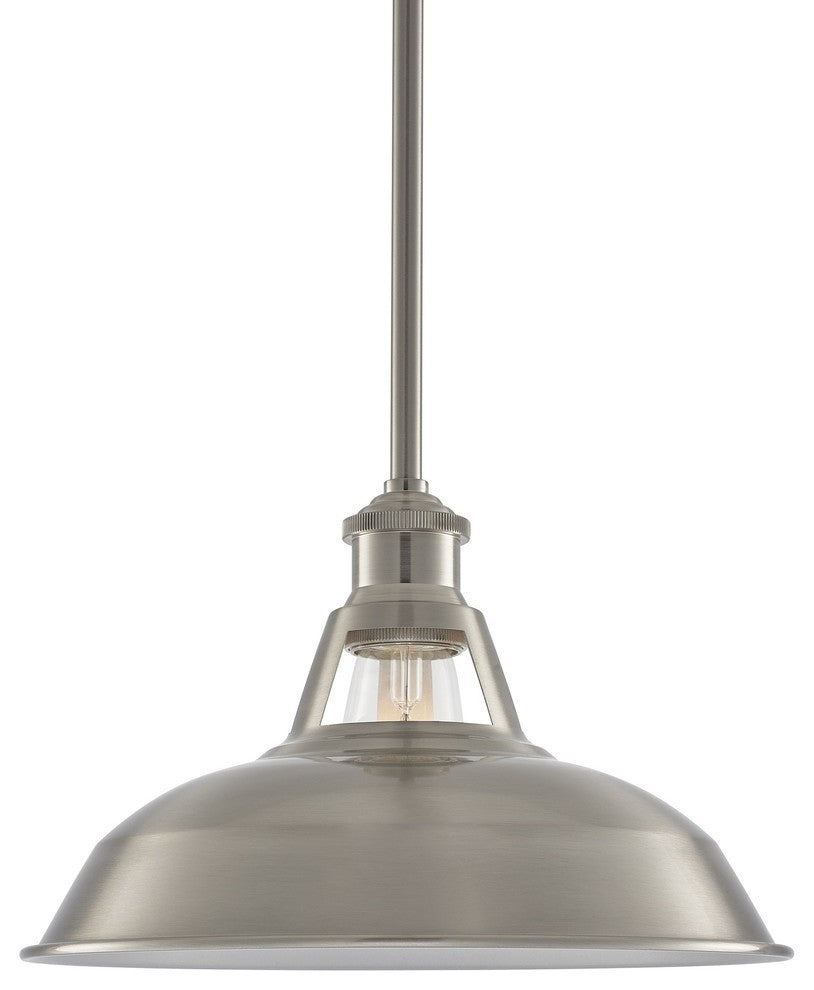 Olivera 10.5" Pendant Light With LED Bulb, Brushed Nickel