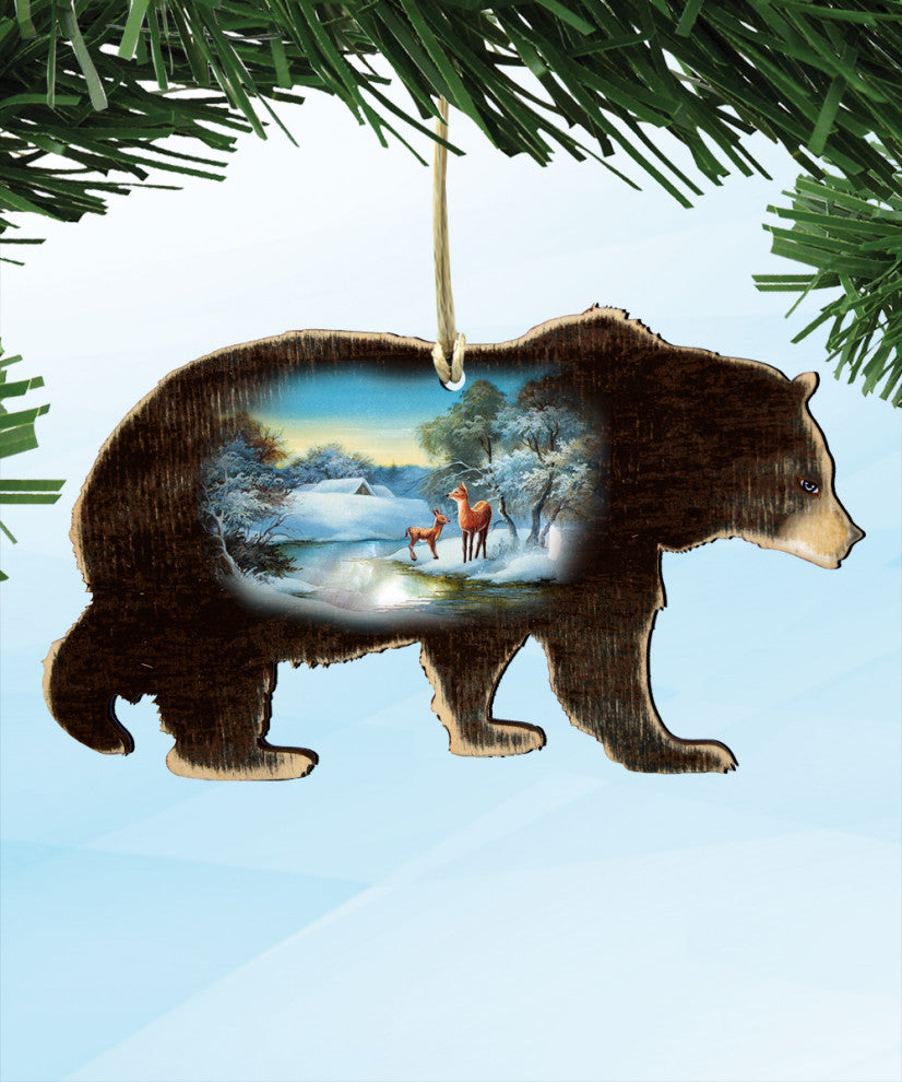 Scenic Black Bear Hanging Ornament