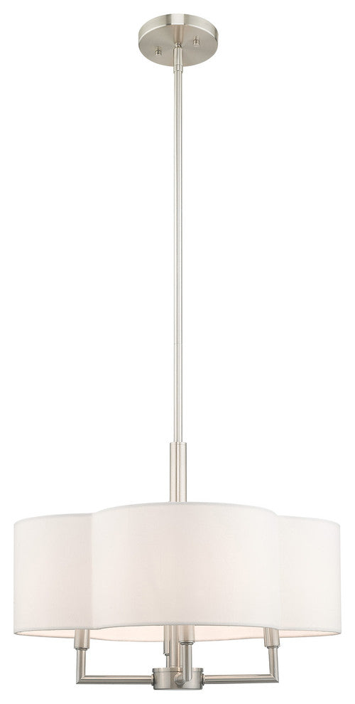Livex Lighting Brushed Nickel 4-Light Pendant Chandelier