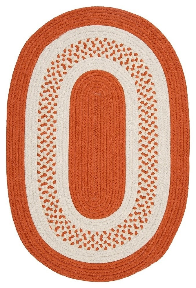 Colonial Mills Crescent NT21 Orange Indoor/Outdoor Area Rug, Oval 4'x6'