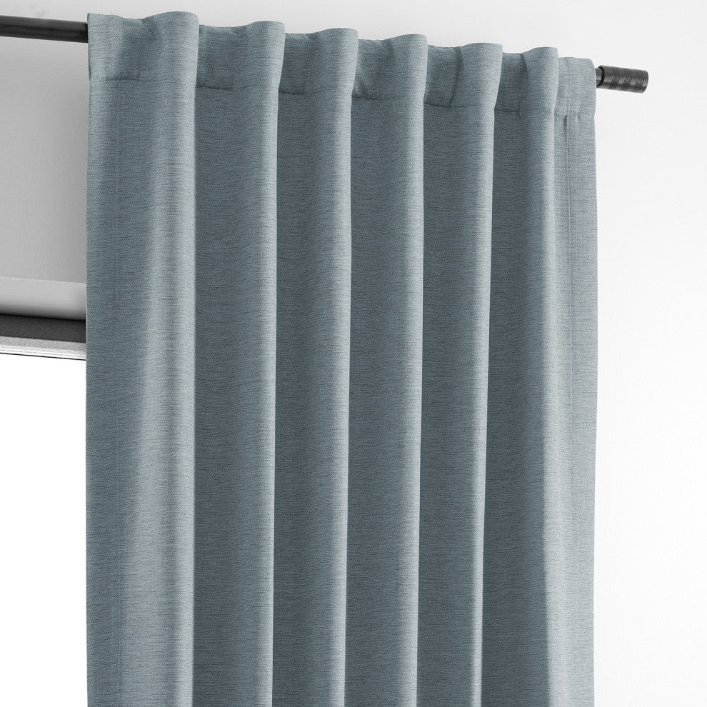 Bellino Blackout Room Darkening Curtain Single Panel, Gulf Blue, 50"x108"