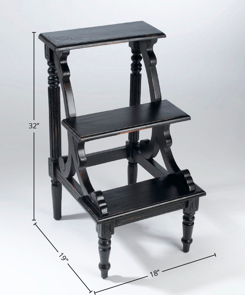 Library 3 Step Wood Step Stool
