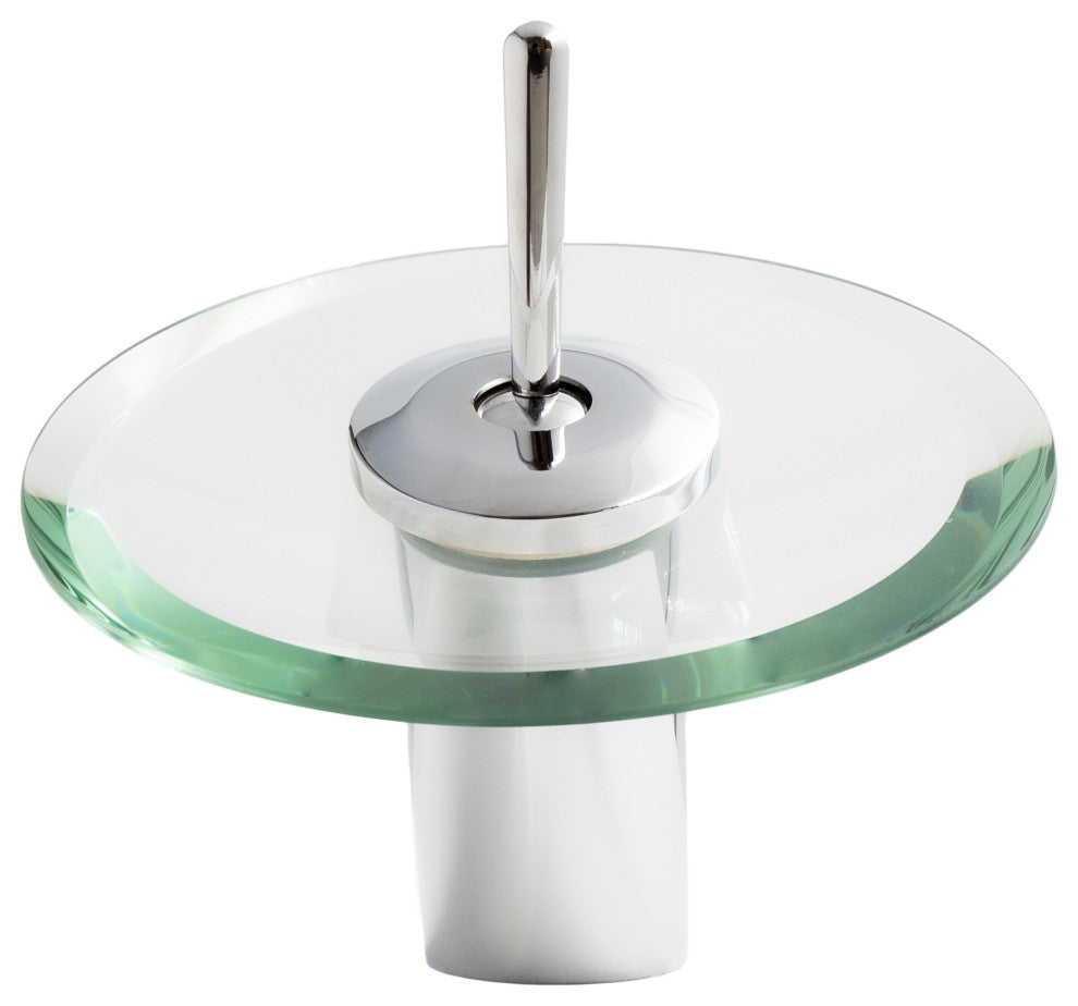 Porcelain Vessel Sink and Faucet Set, Chrome