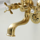KS245SB Tub Wall Mount Clawfoot Tub Faucet With Hand Shower, Brushed Brass