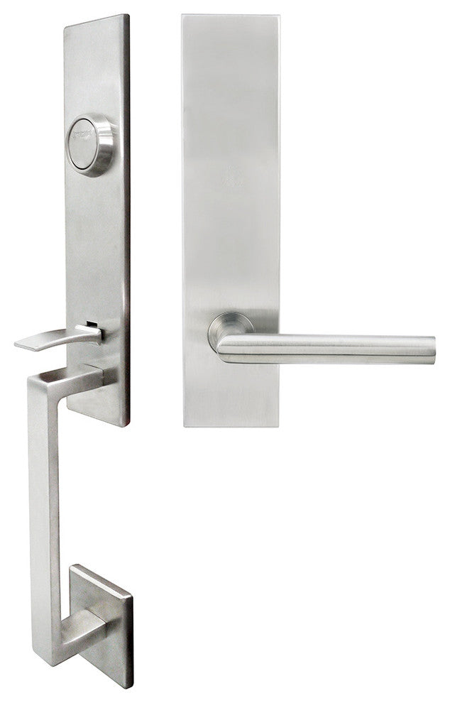 Frankfurt Lever, Tubular Entry Handleset, RHR, Satin Stainless Steel