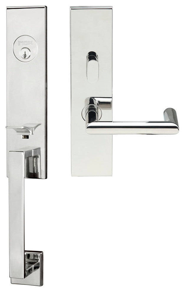 Stuttgart Lever, Mortise Entry Handleset, Left Hand, Polished Stainless Steel