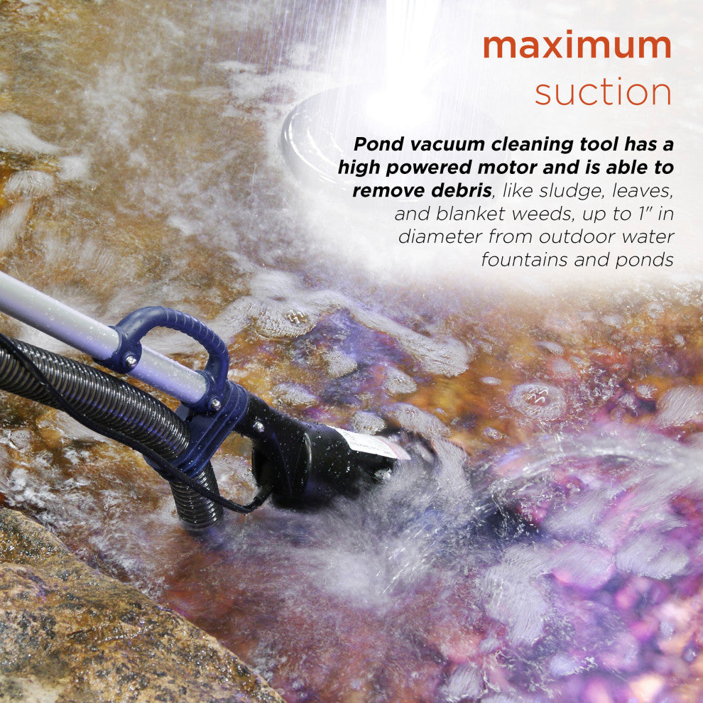 Traditional Pond Vacuum with Adjustable Telescopic Handle and 2 Brush Heads