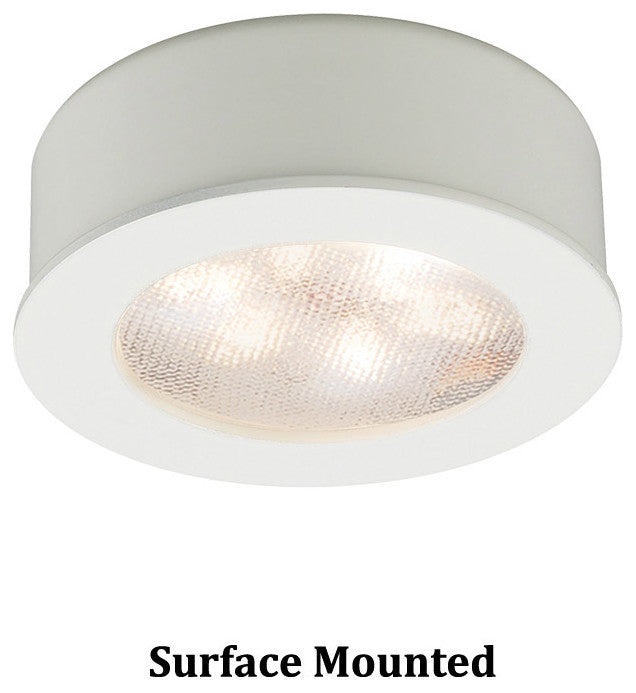 WAC Lighting LED Button Light, White, Round, 2700k Warm White