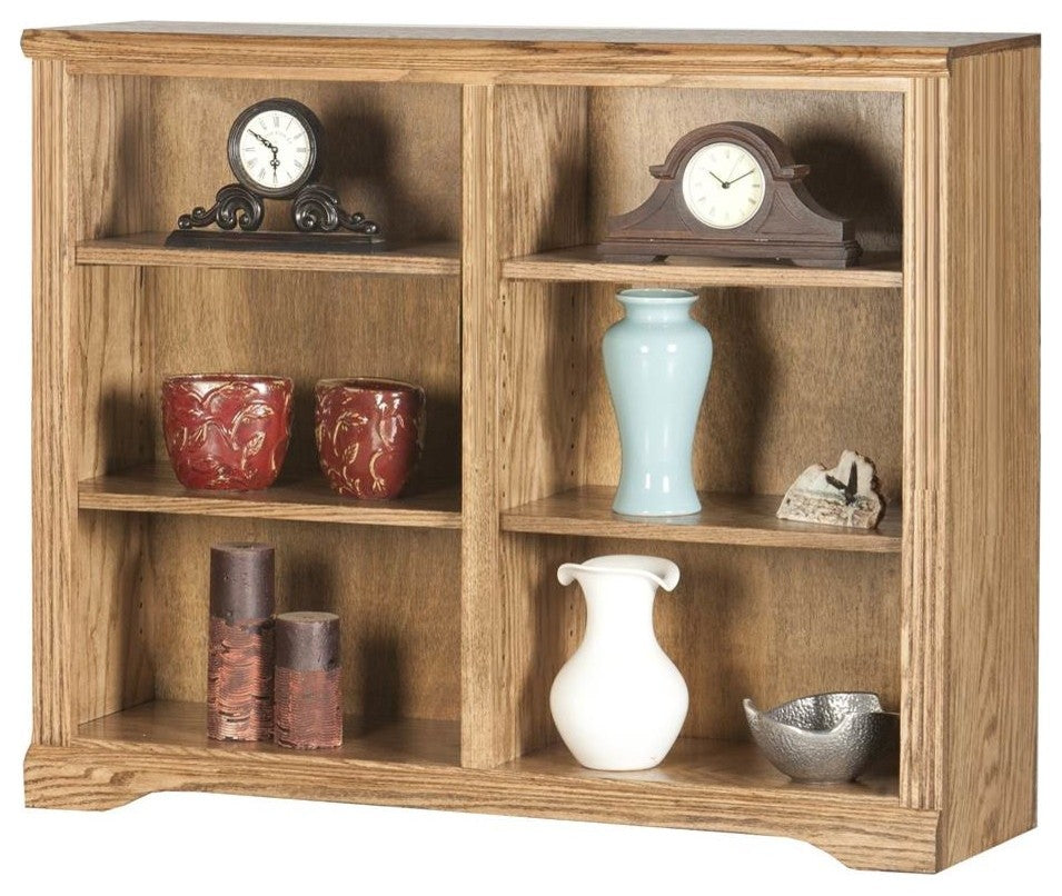 Eagle Furniture Oak Ridge 36" Tall, Double Wide Bookcase, Dark Oak