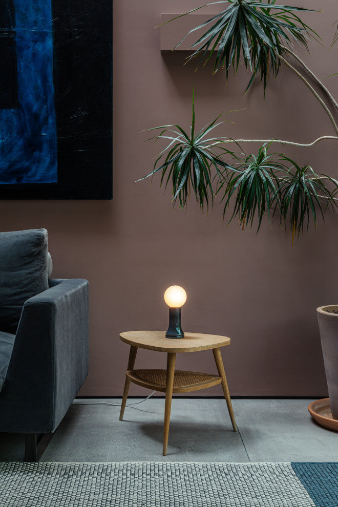 Shore Table Lamp Smoke Grey with G95 LED Bulb