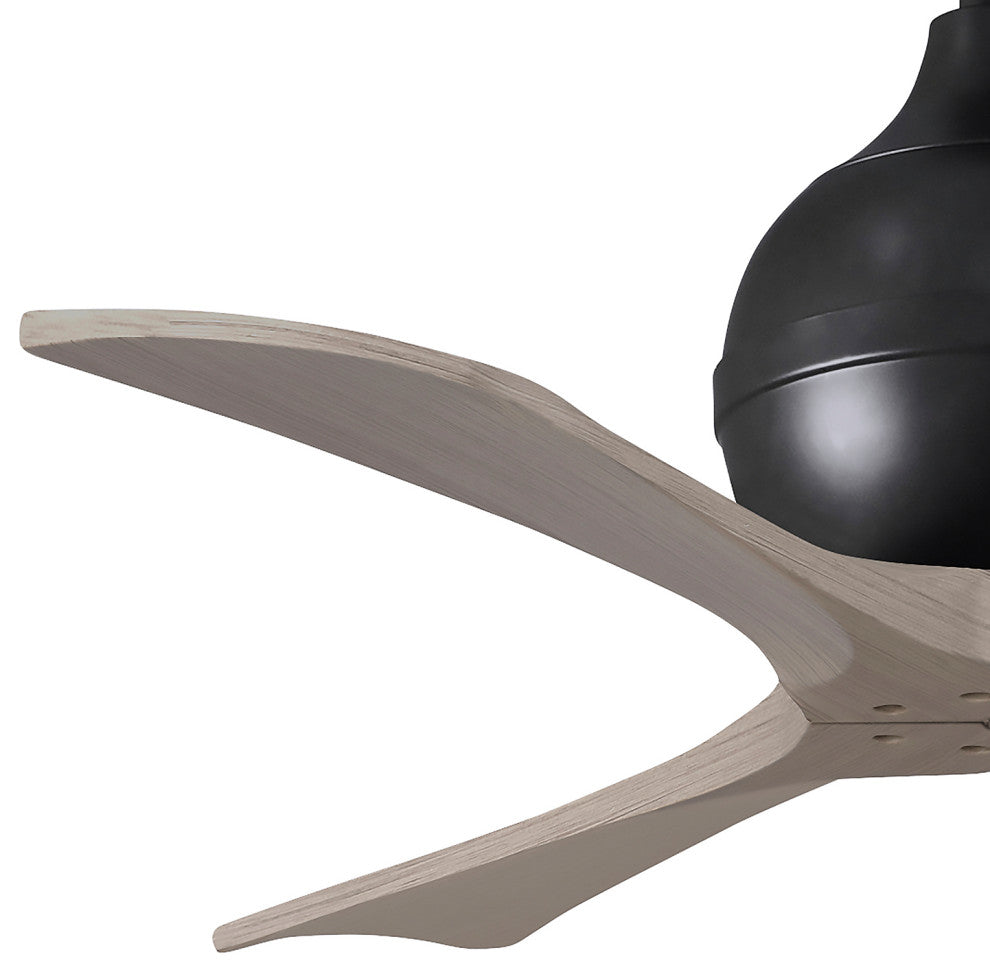 Irene-3 Paddle Fan, Matte Black, 42", Gray Ash Blades