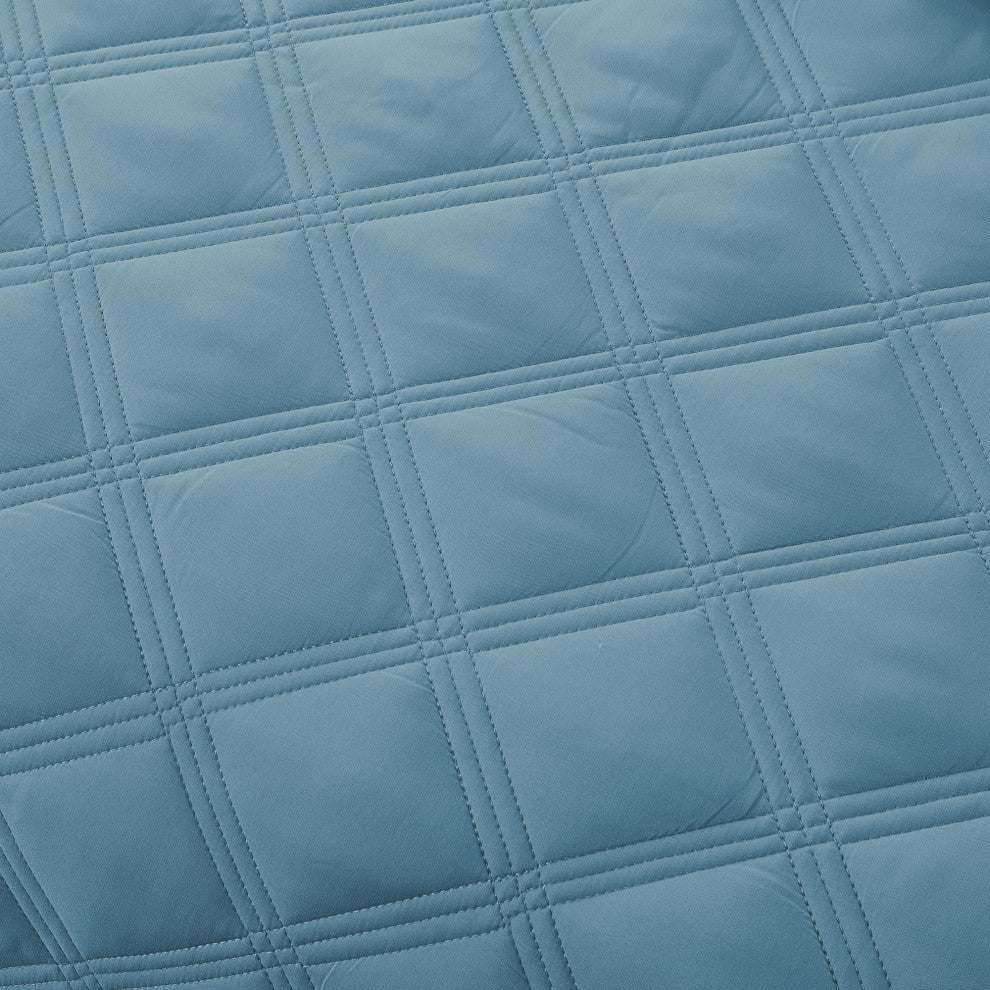 Charleston Down Alternative Bed Spread Set, Smoke Blue, Queen