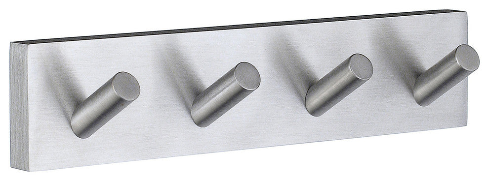 House Quadruple Hook Brushed Chrome