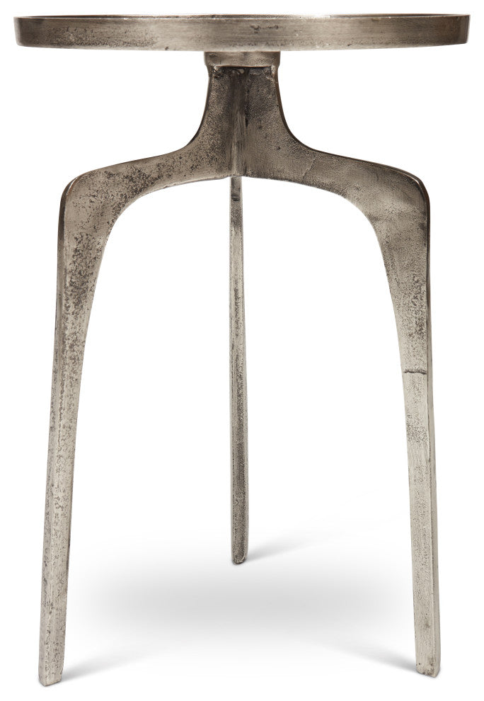 Vinya End Table, Vintage Silver