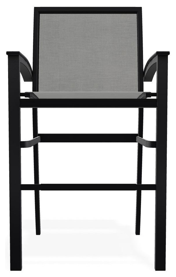 Bazza Sling Bar Height Stackable Outdoor Stool, Alloy/Black