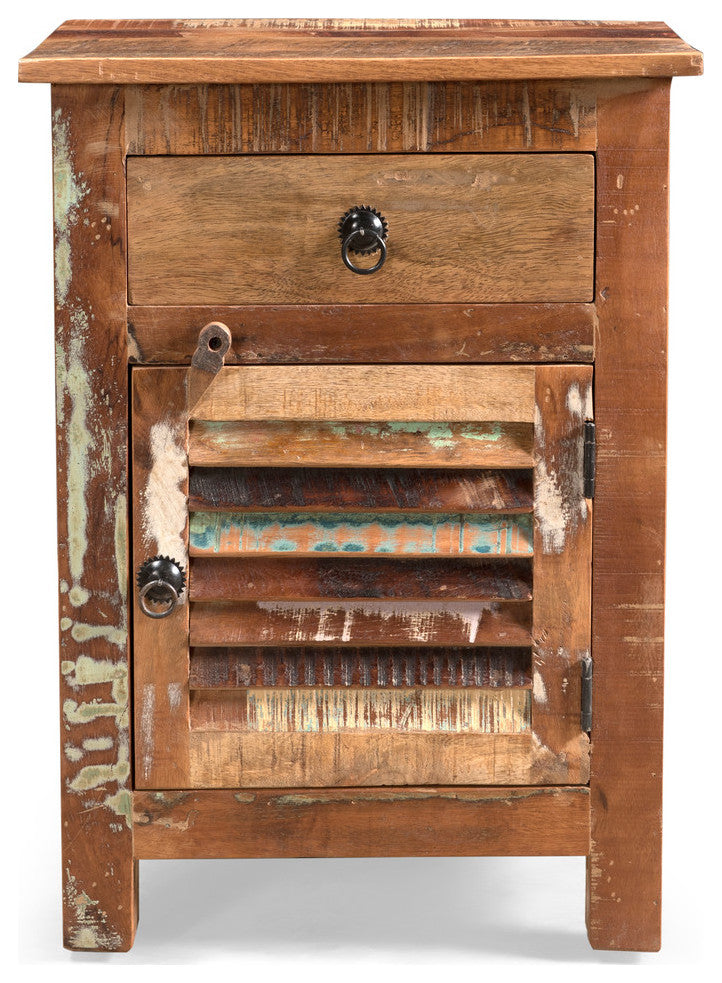 Salome Boho Handcrafted Wooden Side Table with Drawer