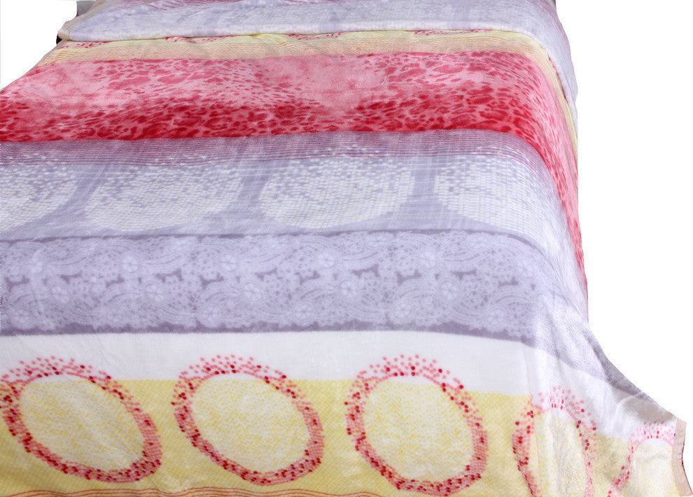 Seashore Reversible Fleece Flannel Blanket, Multicolor