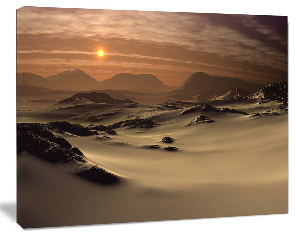 Beautiful Brown Fantasy Terrain, Landscape Canvas Art Print, 40"x30"