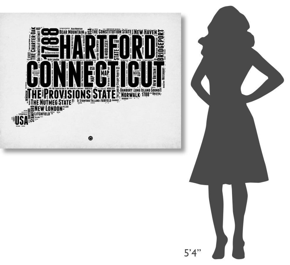 "Connecticut Word Cloud 2" Fine Art Print
