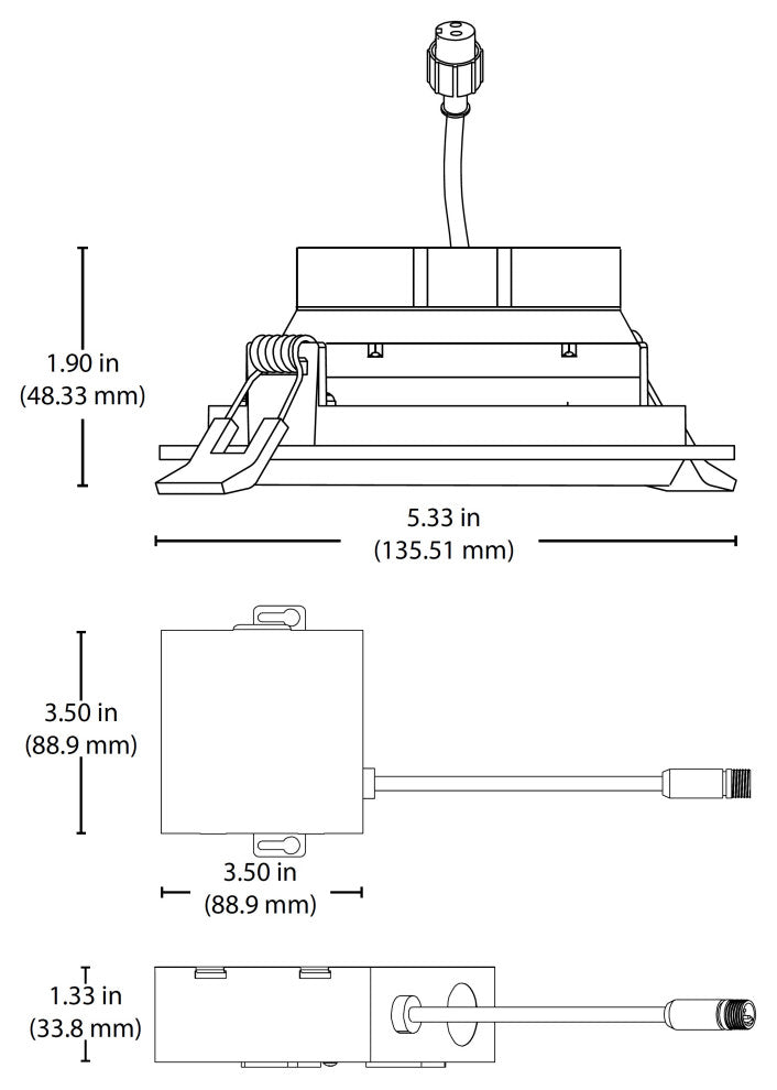 4" LED Gimbal Recessed Downlight, Black, 2700k