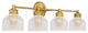 4-Light Bathroom Vanity Light, Natural Brass