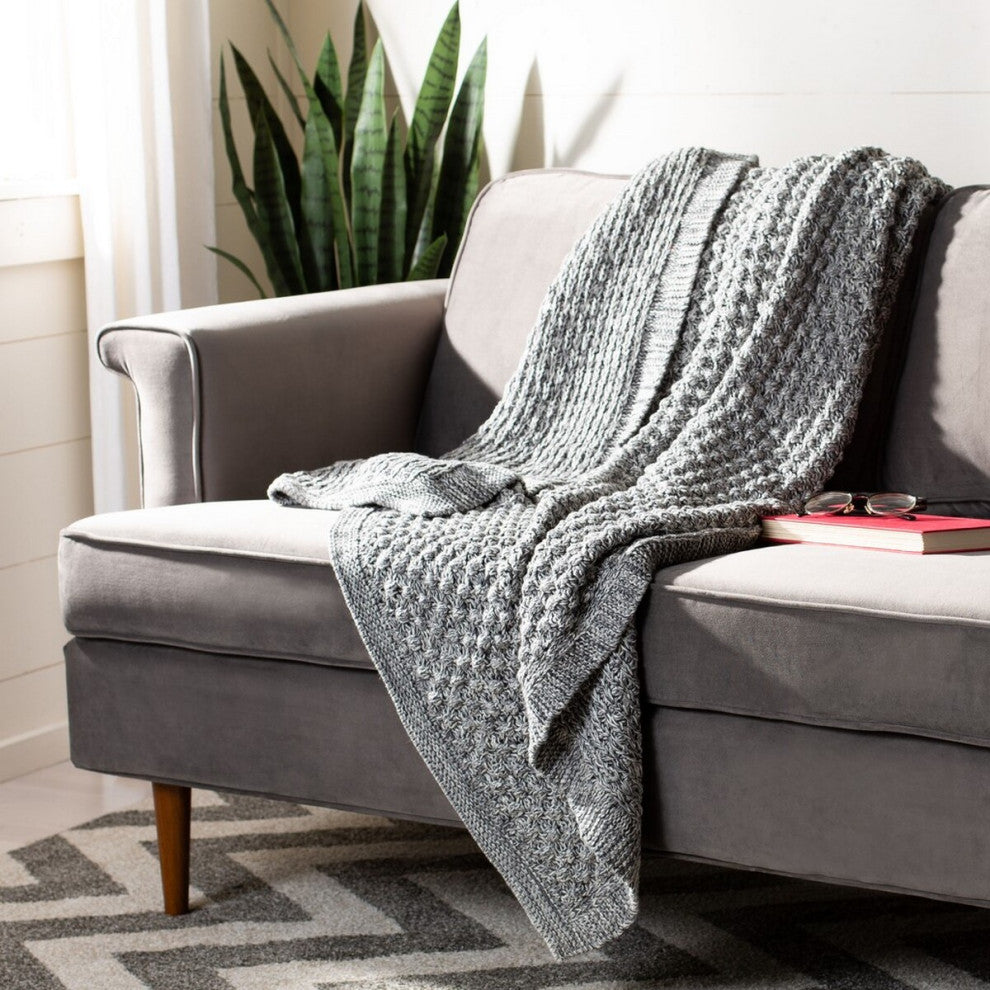 Safavieh Janan Knit Throw Grey 50" X 60"
