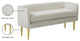 Audrey Velvet Upholstered Bench, Cream