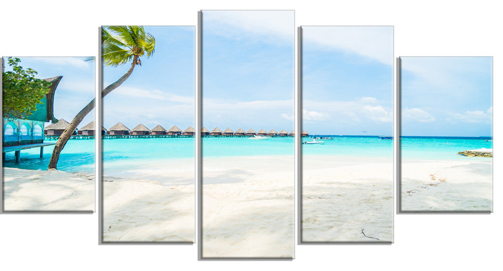 "Tropical Maldives Island" Canvas Print, 5 Panels