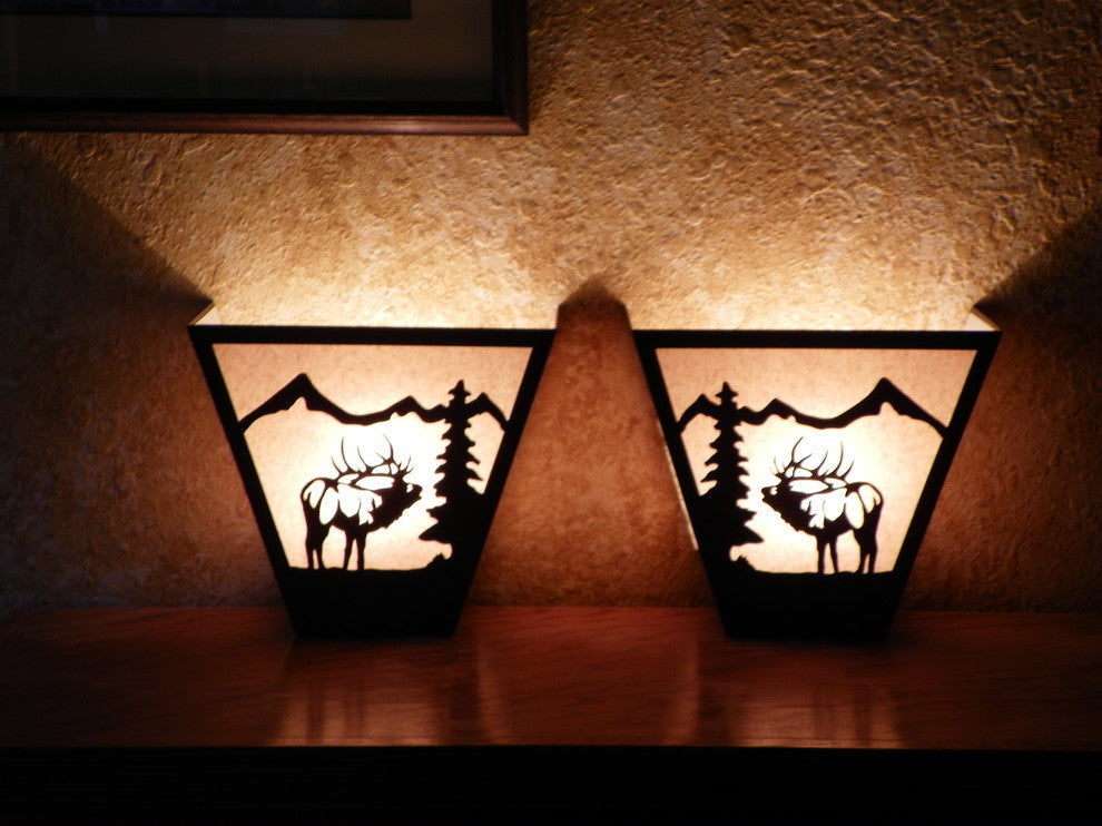 Bugleing Elk Anywhere Sconce, Set of 2