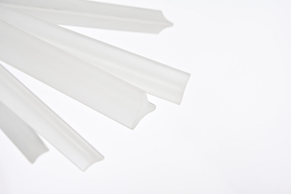 Everleigh 6-Light Chrome Sputnik Chandelier with Frosted Glass Prisms Glam