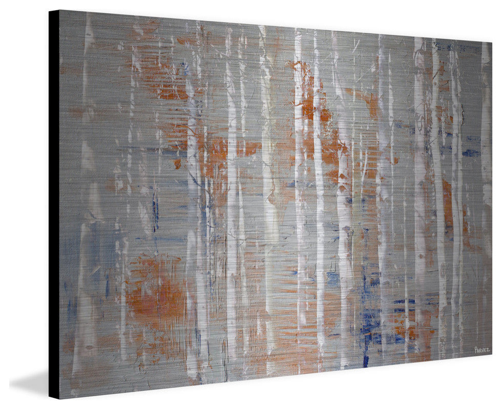 "Peachy Trees" Painting Print on Brushed Aluminum, 36"x24"