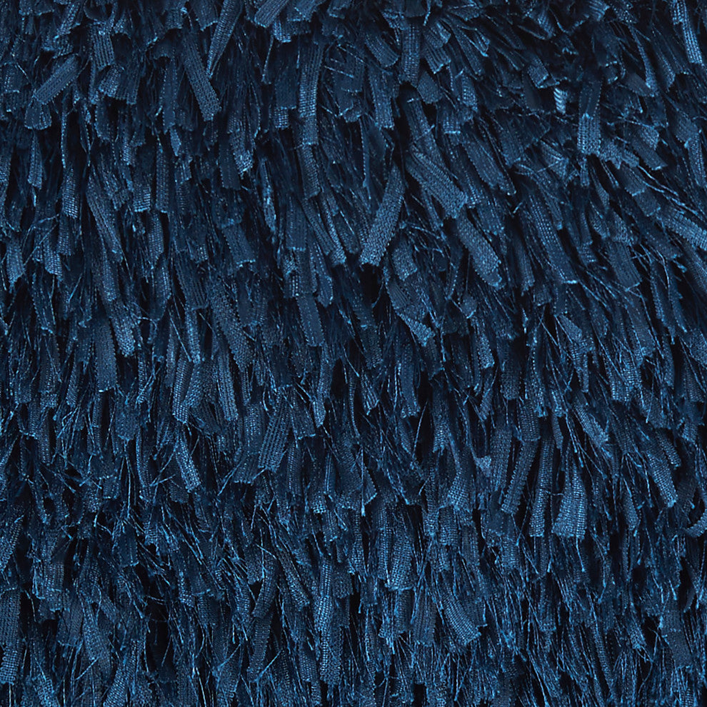 Nourison Home 20"x20" Mina Victory Shag Soft Ribbon Shag Navy Throw Pillows