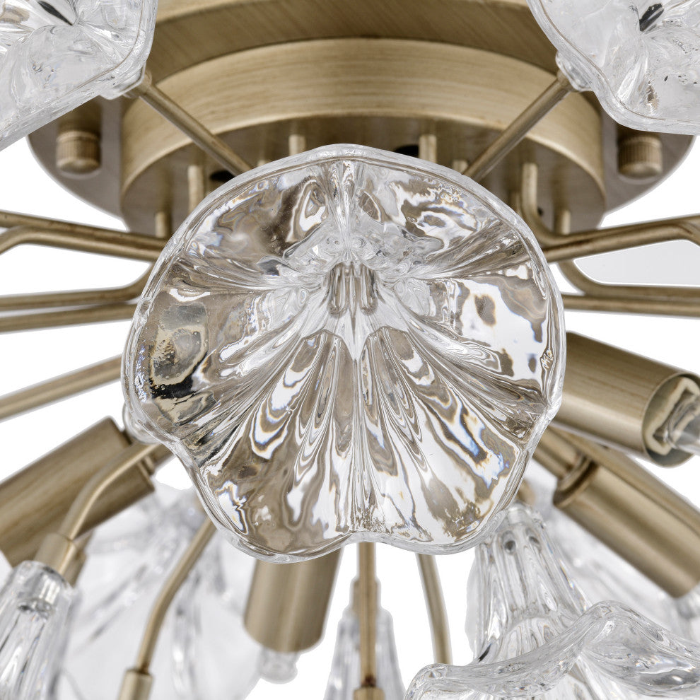 Zelda Crystal Glass Flower Flush Mount 5-light
