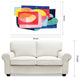 Colorful Abstract Wall Art Printed on Frameless Free Floating Tempered Glass