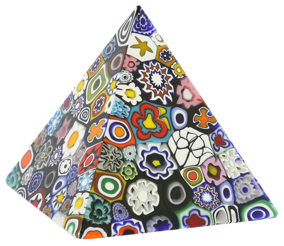 GlassOfVenice Murano Glass Millefiori Pyramid
