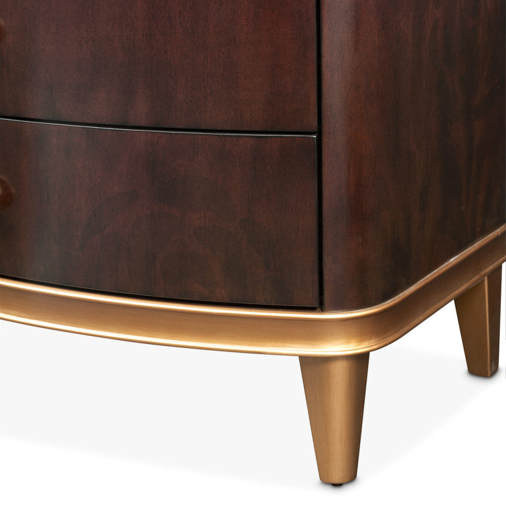 Camellia Field Nightstand, Warm Pecan