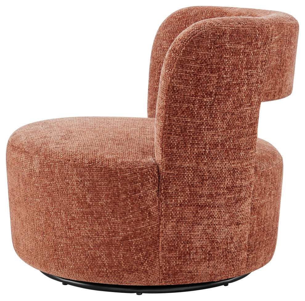 Jazzlyn Fabric Swivel Accent Chair, Grenada Terracotta
