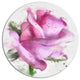 Pink Rose Drawing Watercolor, Modern Floral Round Wall Art, 11"