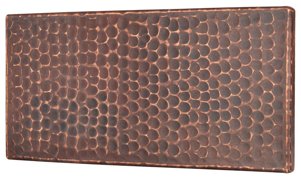 Hammered Copper Tile, 4"x8", Set of 4