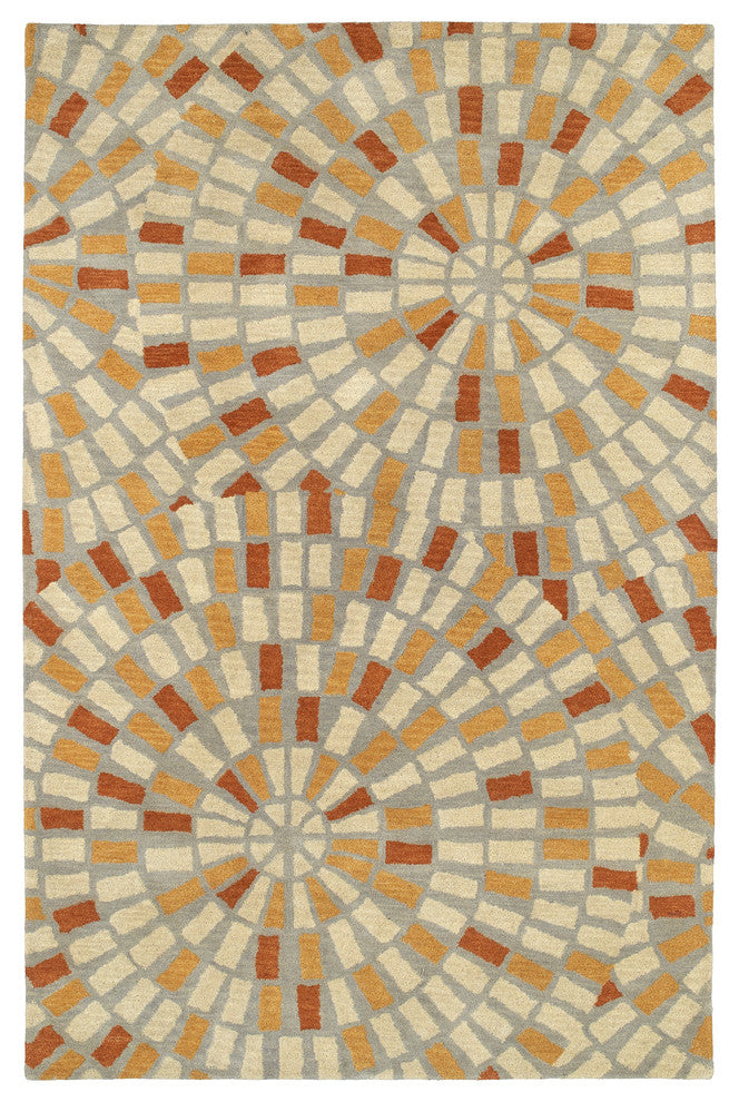 Kaleen Hand-Tufted Rosaic Wool Rug, Beige, 5'x7'9"