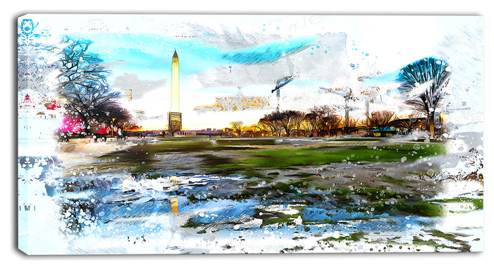 "Abstract Washington Monument" Canvas Painting