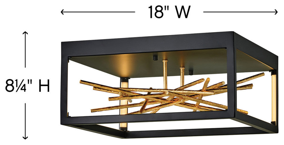 Fredrick Ramond Styx Medium Led Flush Mount, Black*