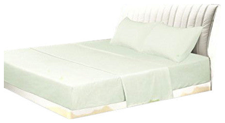 Tache Solid Cloud White Bed Sheet Set Bed Sheet Set, Queen